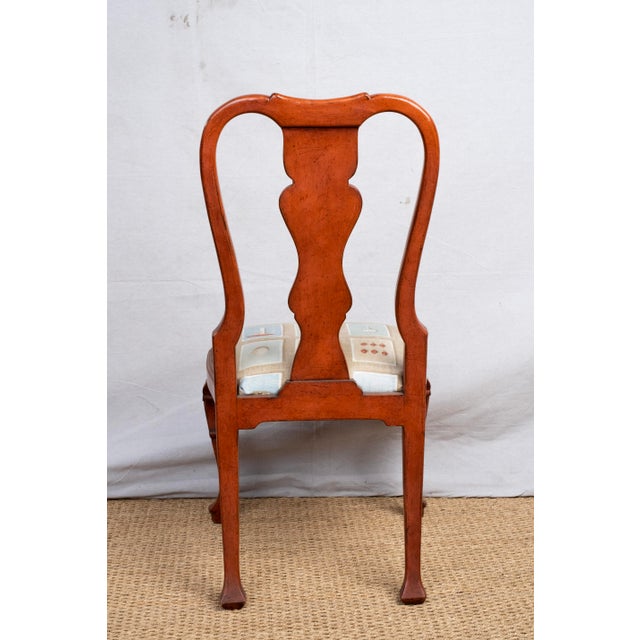 1990s Vintage Painted Queen Anne Style Side Chair For Sale - Image 5 of 6
