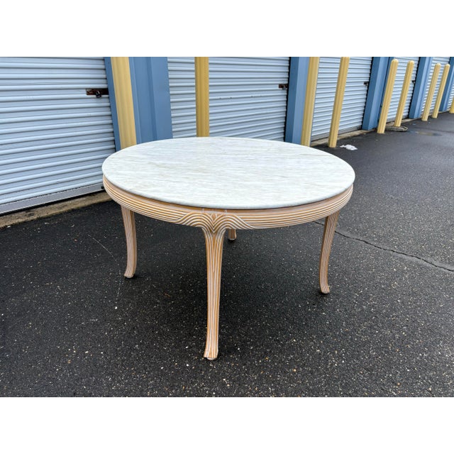 Late 20th Century Round Travertine Dining Table For Sale In Philadelphia - Image 6 of 10
