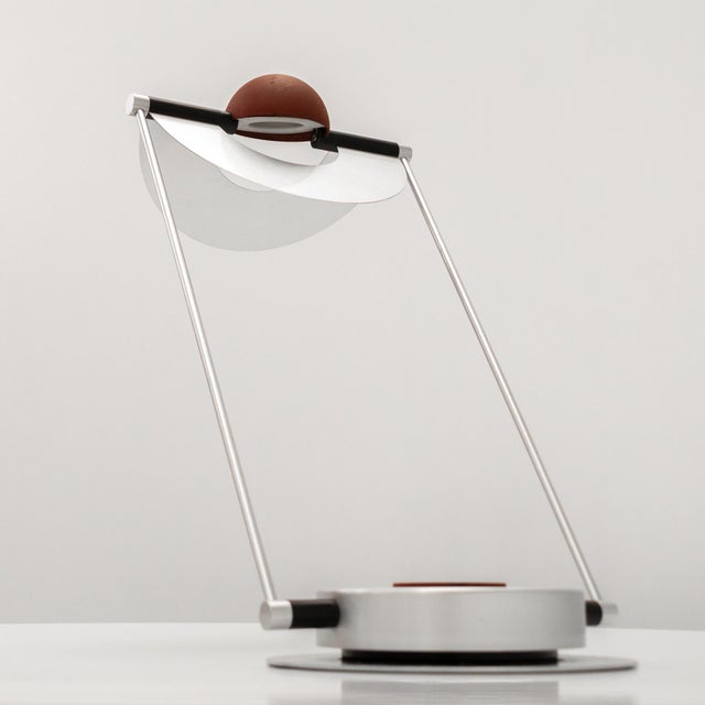 Maroon Postmodern Tondo Table Lamp by Ann Maes for Scopelight, 1980s For Sale - Image 8 of 14