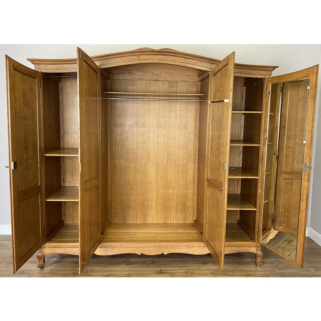 Vintage French Louis XVI Style Wardrobe in Oak For Sale - Image 11 of 12