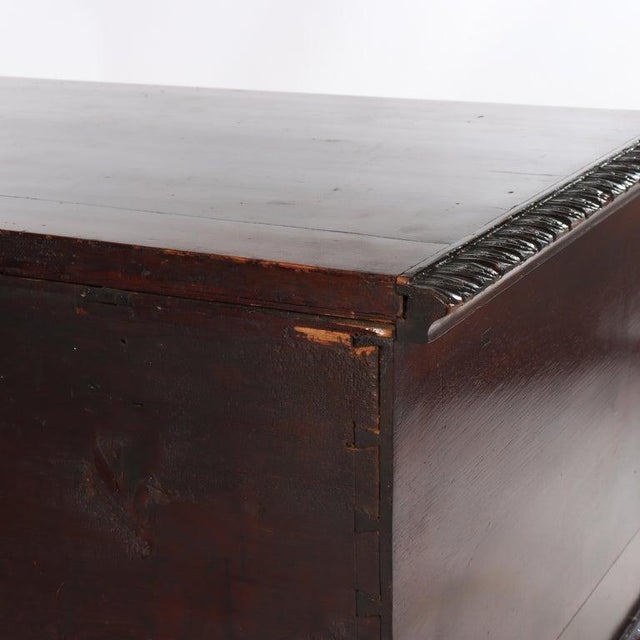 Antique Continental Chippendale Carved Mahogany 3-Drawer Mule Chest C1880 For Sale - Image 12 of 18