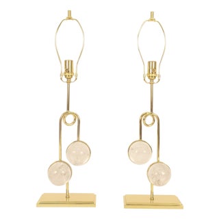 Rock Crystal "Flux" Table Lamps - A Pair For Sale