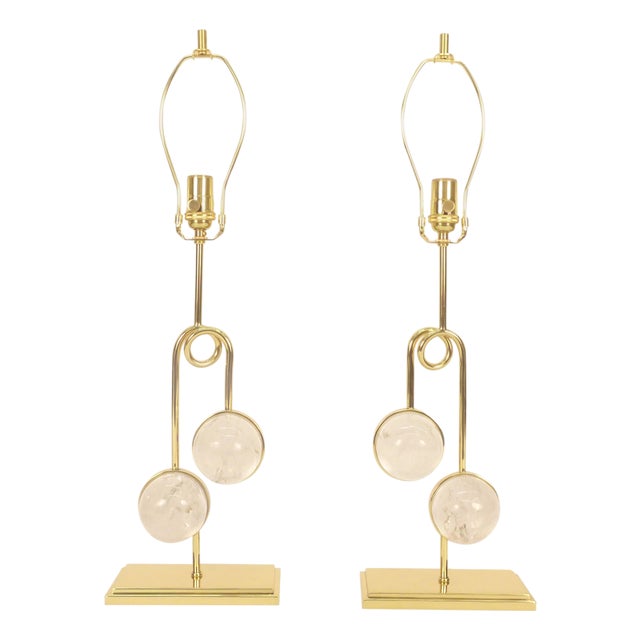 Rock Crystal "Flux" Table Lamps - A Pair For Sale