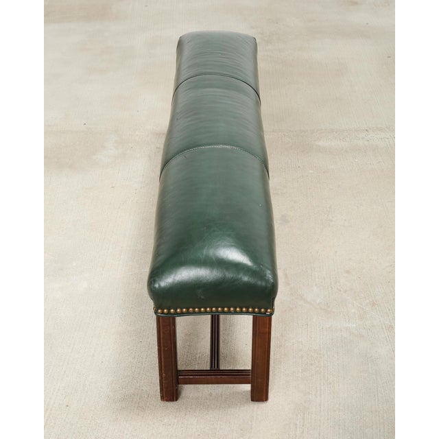 Elongated Georgian Style Mahogany Leather Footstool For Sale - Image 18 of 18