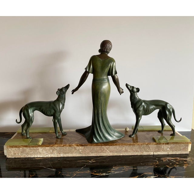 Art Deco 1920s Pierre Hugonnet French Art Deco Bronze Titled "Friends" For Sale - Image 3 of 4