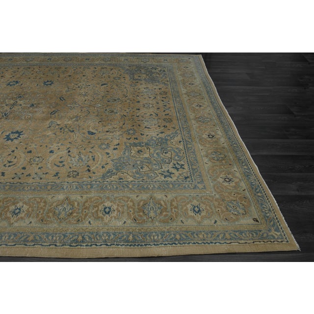 1970s Vintage Persian Handmade Wool Cotton Orange Area Rug For Sale - Image 10 of 11