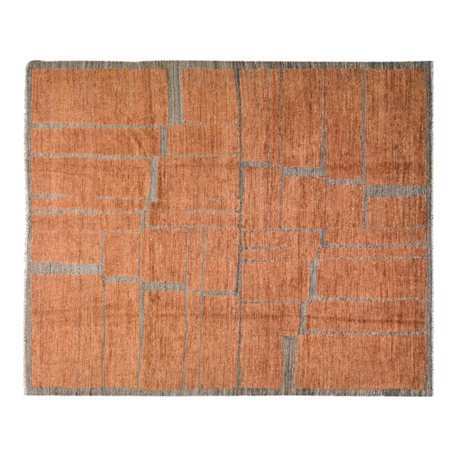 Moroccan Hand Knotted Wool Rug, 9'x12'1'' For Sale
