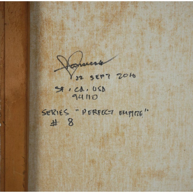 "Empire #8" Contemporary Classical Roman Male Sculpture Figurative Study on Red Painting by Francis Tanseco For Sale In Monterey, CA - Image 6 of 6