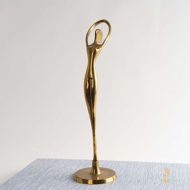 Vintage Brass Ballerina Figure For Sale - Image 4 of 7