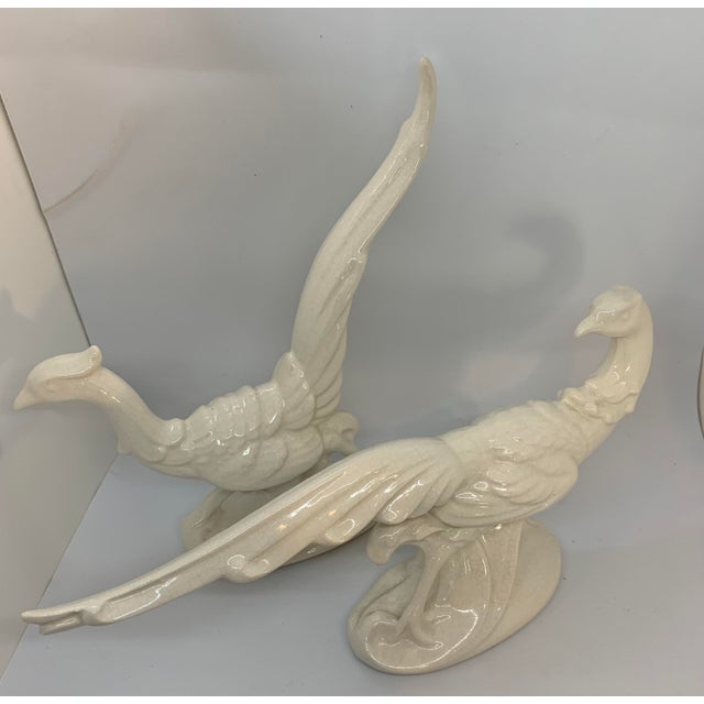 Mid Century Blanc De Chine Porcelain Peacocks a Pair For Sale In Tampa - Image 6 of 8