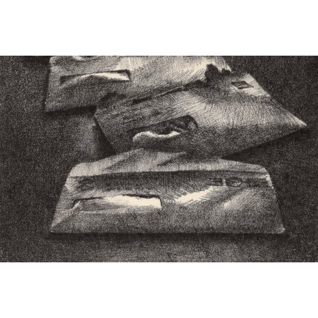 Photorealism Newspapers on the Table - Still Life Etching on Heavy Paper by Darien Payne For Sale - Image 3 of 5