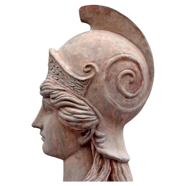 Ceramic Herma of Athena in Terracotta, 1900s For Sale - Image 7 of 7