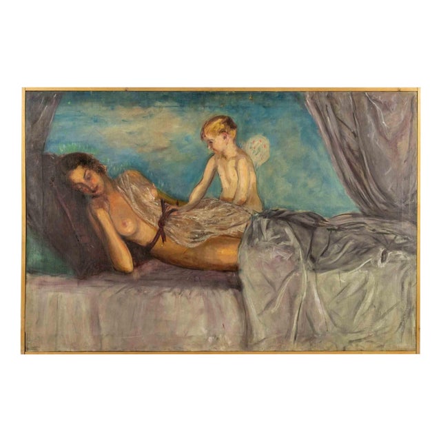 Antonio Feltrinelli, Sleeping Woman, Oil on Canvas, 1930s For Sale