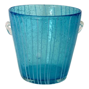 Murano Venini Venetian Ice Bucket Blue and White Art Glass 1970s