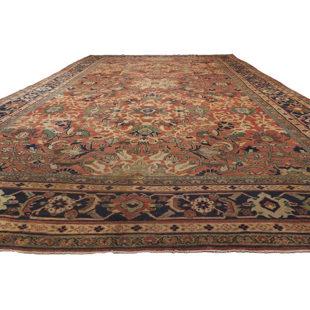 Spanish Revival Late 19th Century Persian Sultanabad Rug, 11'05 X 20'00 For Sale - Image 3 of 10