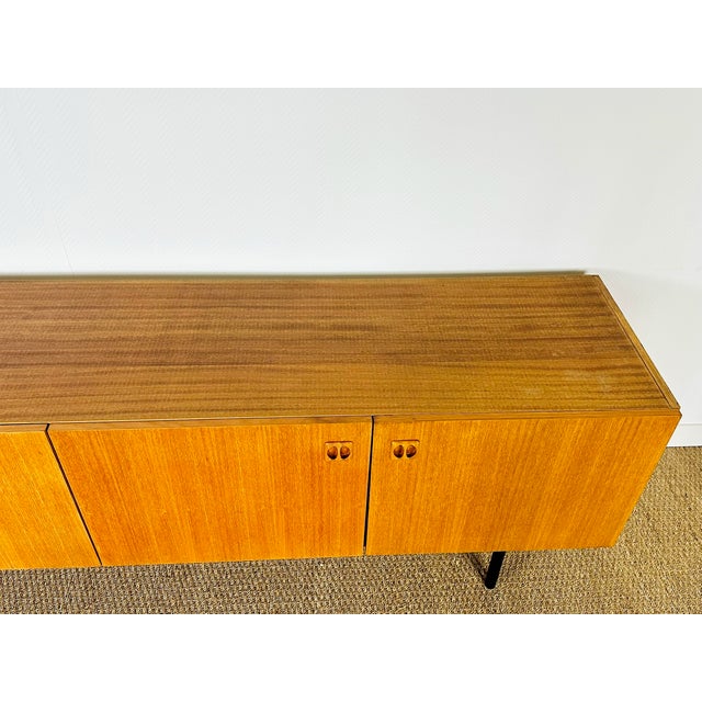 1960s Vintage Scandinavian Sideboard in Teak with Black Metal Legs, 1960 For Sale - Image 5 of 18