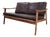 Mid-Century Modern Scandinavian Sofa in Beech Wood and Leather, 1970s For Sale