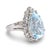 Vintage 6.00 Carat Pear Shape Aquamarine 18k White Gold Ring, Size 6.75 For Sale - Image 4 of 6