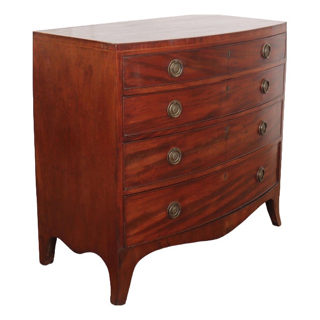 English Bowfront Chest of Drawers For Sale