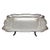 French Style Silverplate Serving Tray — Scalloped Beaded Rim With Claw Feet 12" For Sale - Image 4 of 8