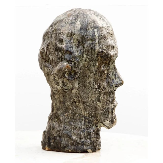 Aldonza, Head, 2019, Nephiline-Manganese Glazed Ceramic For Sale - Image 10 of 15
