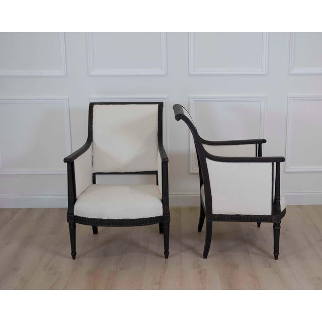 Pair of Swedish Empire Style Armchairs For Sale - Image 4 of 8