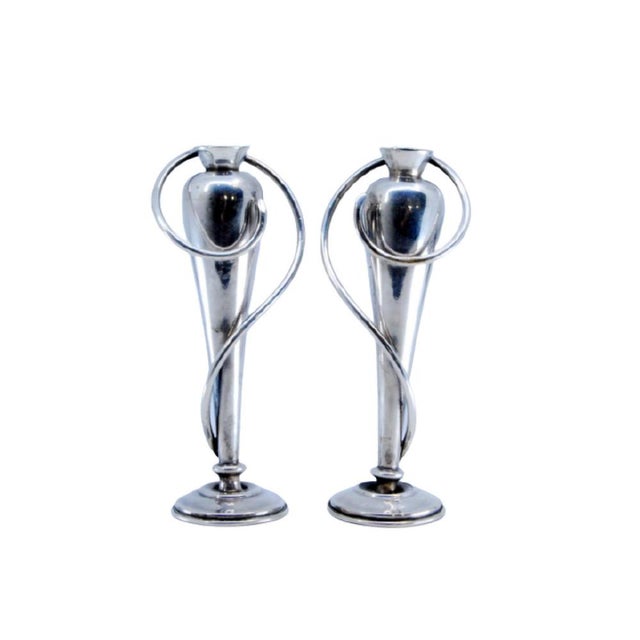 Embossed Glass Jars with Silver Scrolls and Beaded Base For Sale - Image 10 of 10