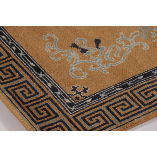 Art Deco Rug & Kilim’s Chinese Art Deco Inspired Rug, Brown With Greek Key Border For Sale - Image 3 of 8