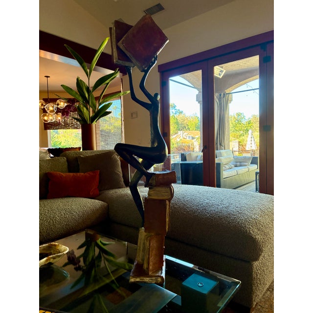 Abstract Tolla Inbar “Accumulating Knowledge” — Bronze Figurative Sculpture (2006) — 37.5” Signed and Dated For Sale - Image 3 of 9