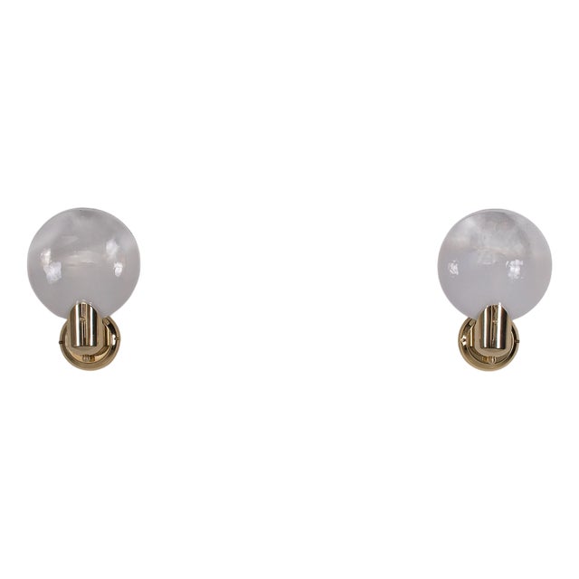 Lenticular Wall Lights in Opalescent Glass, 1970s, Set of 2 For Sale