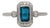 London Blue Topaz Ring With Earth Mined Diamond Accents: Solid 14k Gold, Size 6.75 For Sale