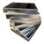Mid-Century Modern Pair of Mid-Century Modern Silver Leaf and Black Glass Stair Side Tables For Sale - Image 3 of 4