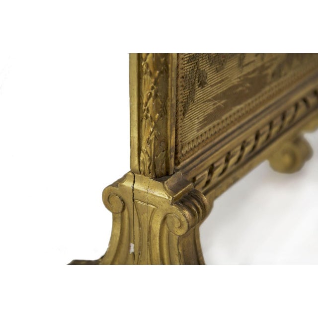 French Louis XVI Style Carved Giltwood Fire Screen C. 1900 For Sale - Image 14 of 17