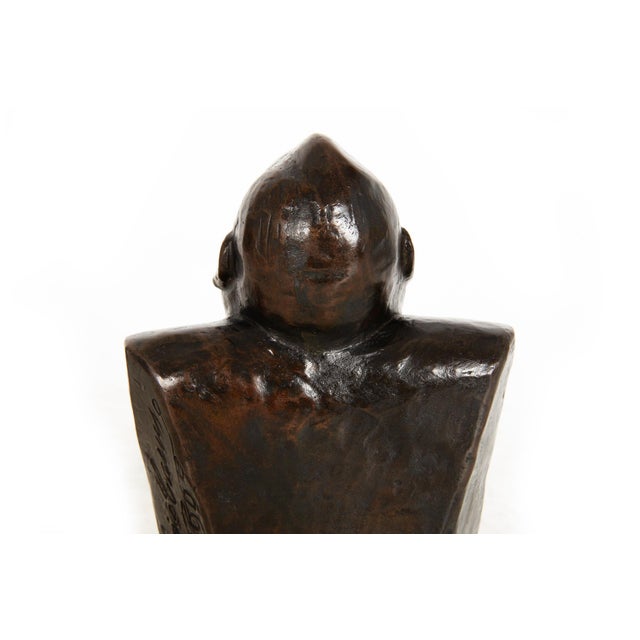 Rare “Laughing Buddha - Self Portrait” Bronze Sculpture Bust by Enrico Caruso For Sale - Image 12 of 15