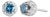 14K White Gold 1.00 Cttw Treated Blue and White Diamond Hidden Halo Stud Earrings (Blue/I-J Color, I2-I3 Clarity) For Sale