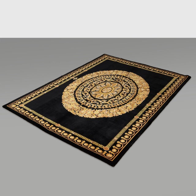 Black Gold Rug by Gianni Versace for Versace, 1980s For Sale - Image 12 of 18