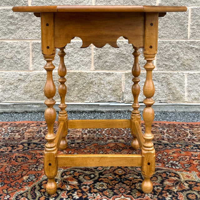 Wood 1980s Ethan Allen Circa 1776 Colonial Solid Maple Octagonal Side Table (18-8006) For Sale - Image 7 of 12