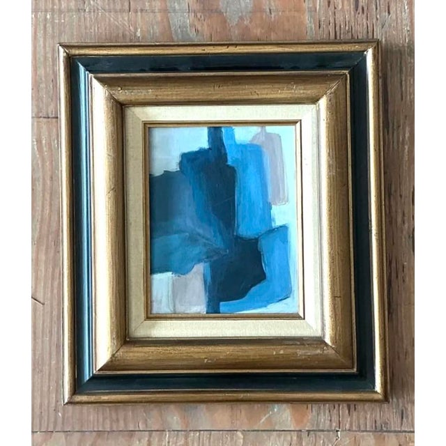 Vintage Original Abstract Oil on Canvas For Sale - Image 9 of 12