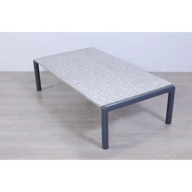 Coffee Table with Rectangular Granite Top, 1980s For Sale - Image 3 of 10