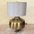 Mid-Century Modern 1970s Ethan Allen Mid-Century Modern Antiqued Brass Orb Table Lamp With Drum Shade For Sale - Image 3 of 18