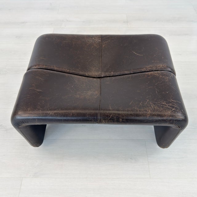 Coronado Leather Lounge Chairs With Ottoman by Afra and Tobia Scarpa For Sale - Image 11 of 18