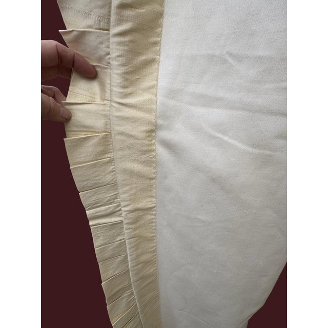 Cream Custom Silk Drapery Panels For Sale - Image 8 of 11