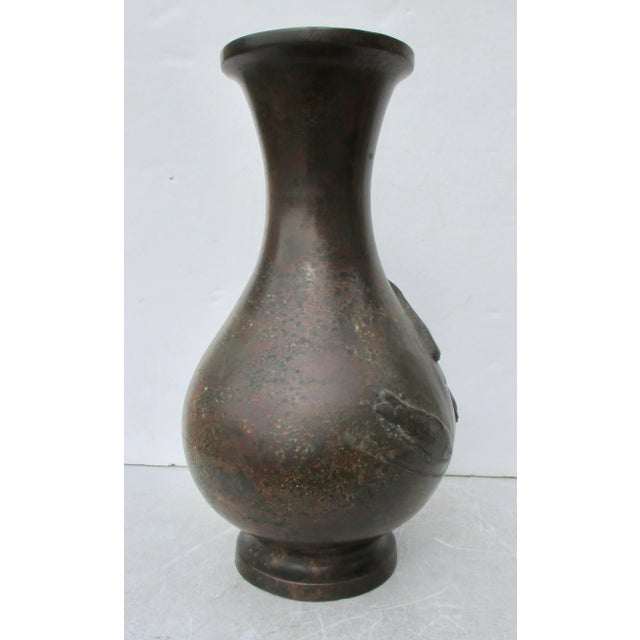 Beautiful early Japanese bronze vase, late Edo to early Meiji period. No studio or artist marks, the early interest in...