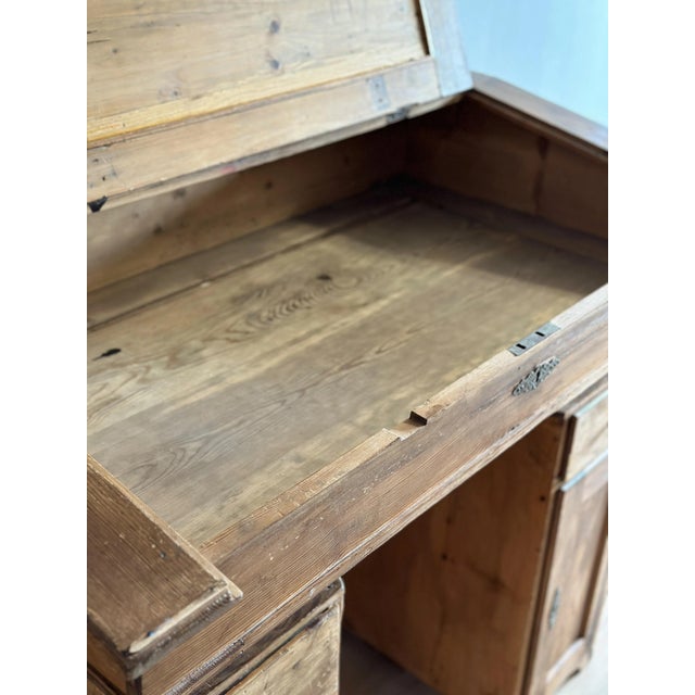 Wood Antique English Pine Clerk/Drafting Desk For Sale - Image 7 of 10