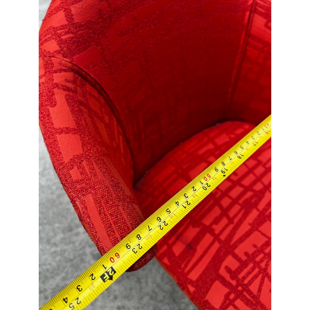1970s Pair of Red Abstract Coalesse Steelcase Accent Chairs For Sale - Image 9 of 11