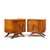 Vladimir Kagan Style Mid Century Sculptural Walnut Nightstands - Pair Each nightstand measures: 23.75 wide x 17 deep x...