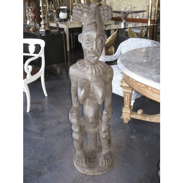 1920s 1920s Hand Carved Male and Female African Statues From Cameroon For Sale - Image 5 of 8
