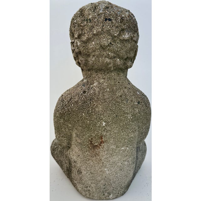 Reconstituted Garden Ornament Stone Boy Holding Rabbit, 20th Century For Sale In New York - Image 6 of 8