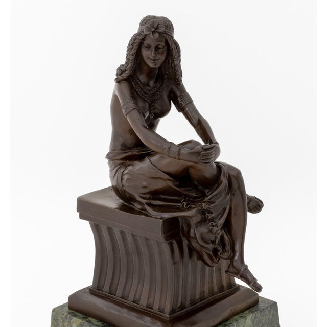After Demetre Haraland Chiparus (Romanian, 1886-1947) "Cleopatra Seated" Patinated Bronze Sculpture, signed "D.H....