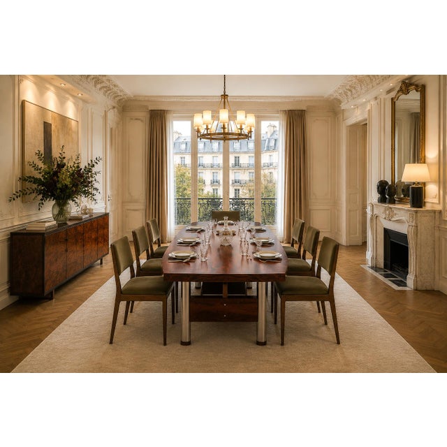 Designed by Sergio Rodrigues in the 1960s, this monumental dining table belongs to the celebrated Beg family, one of the...